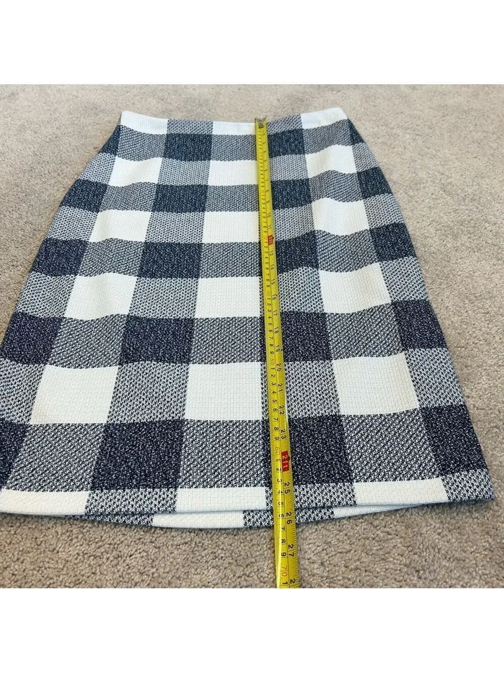 BANANA republic blue white checkered pencil skirt Sz 4